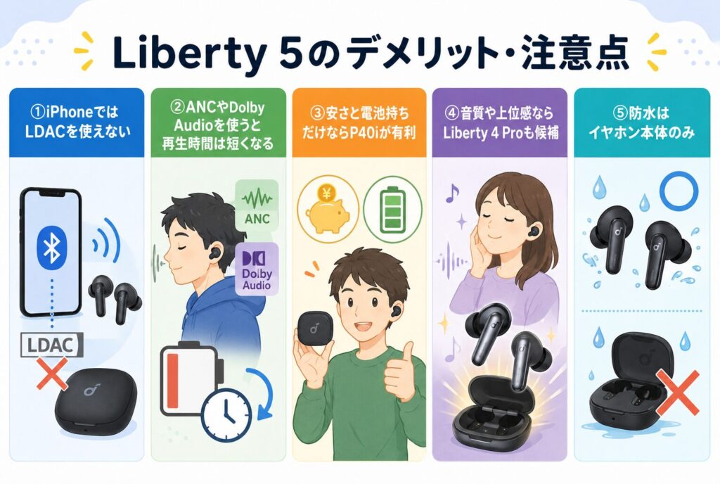 Liberty 5のデメリット・注意点